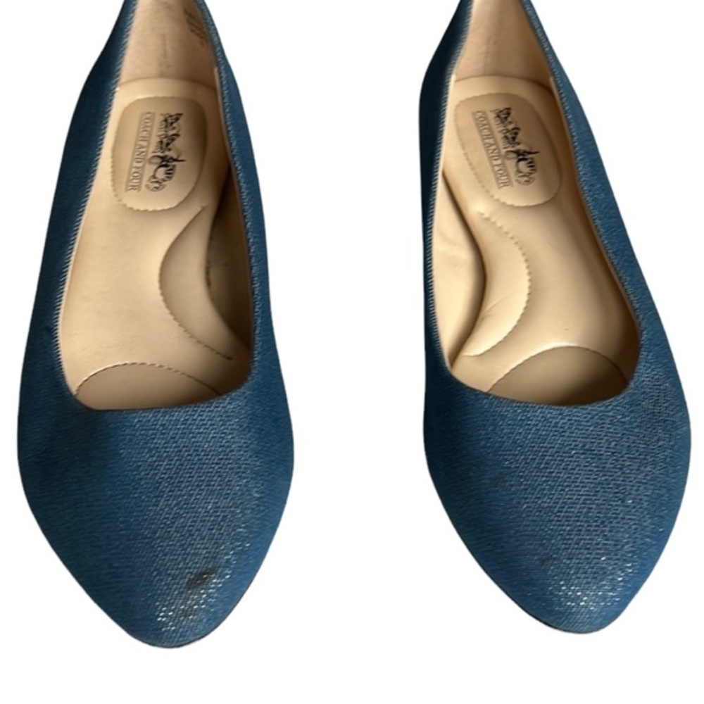 Coach and‎ Four Womens Denim Melitta Glitter Almond Toe Flats Size 6 - Picture 3 of 12